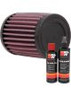K&N Air Filter RU-0160 + Recharge Kit