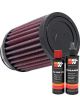 K&N Air Filter RU-1280 + Recharge Kit