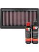 K&N Air Filter TB-1219 + Recharge Kit