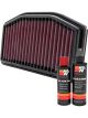 K&N Air Filter YA-1009R + Recharge Kit