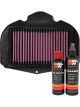 K&N Air Filter YA-1210 + Recharge Kit