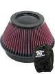 K&N Round Tapered Air Filter - Carbon Fiber Top RP-4600 + Filter Wrap