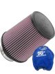 K&N Universal Clamp-On Air Filter RU-5100 + Filter Wrap