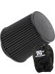 K&N Round Tapered Clamp-On Air Filter RU-5283HBK + Filter Wrap