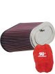 K&N Dual Flange Clamp-On Oval Tapered Air Filter RF-1012 + Filter Wrap