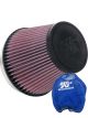 K&N Universal Clamp-On Air Filter RU-1036 + Filter Wrap
