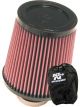 K&N Clamp-On Round Tapered Air Filter RU-4860 + Filter Wrap