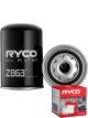 Ryco Oil Filter Heavy Duty Spin-On Z863 + Service Stickers