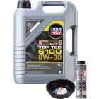 LIQUI MOLY Top Tec 6100 0W-30 5L Silver Service Kit + 6L Drip Tray