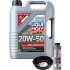 LIQUI MOLY MoS2 Leichtlauf 20W-50 5L Silver Service Kit + 6L Drip Tray