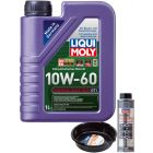 LIQUI MOLY Synthoil Race Tech GT1 10W-60 1L Silver Service Kit + 6L Drip Tray