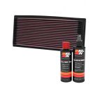 K&N Air Filter 33-2085 + Recharge Kit