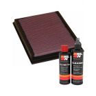 K&N Air Filter 33-2231 + Recharge Kit