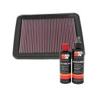 K&N Air Filter 33-2296 + Recharge Kit