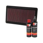 K&N Air Filter 33-2343 + Recharge Kit