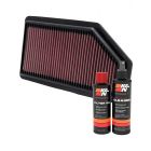 K&N Air Filter 33-2461 + Recharge Kit