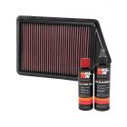 K&N Air Filter 33-2498 + Recharge Kit