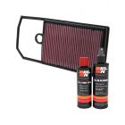 K&N Air Filter 33-2774 + Recharge Kit