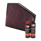 K&N Air Filter 33-2943 + Recharge Kit
