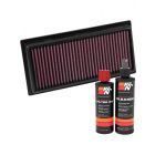 K&N Air Filter 33-3016 + Recharge Kit