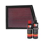 K&N Air Filter 33-3025 + Recharge Kit
