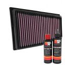 K&N Air Filter 33-3031 + Recharge Kit