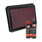 K&N Air Filter 33-3062 + Recharge Kit