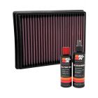 K&N Air Filter 33-3152 + Recharge Kit