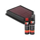 K&N Air Filter 33-3159 + Recharge Kit