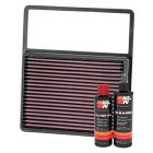 K&N Air Filter 33-5001 + Recharge Kit