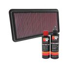 K&N Air Filter 33-5025 + Recharge Kit