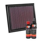 K&N Air Filter 33-5034 + Recharge Kit