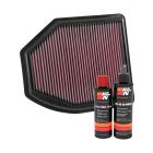 K&N Air Filter 33-5035 + Recharge Kit