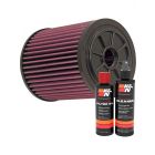 K&N Air Filter E-0664 + Recharge Kit