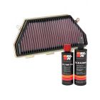 K&N Air Filter HA-1017 + Recharge Kit