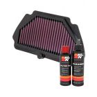 K&N Air Filter KA-6009R + Recharge Kit