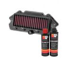 K&N Air Filter KA-6512 + Recharge Kit