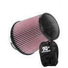 K&N Universal Clamp-On Air Filter RU-4180 + Filter Wrap