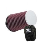 K&N Clamp-On Round Tapered Air Filter RC-3690 + Filter Wrap