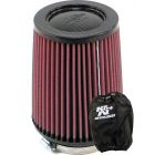 K&N Round Tapered Air Filter - Carbon Fiber Top RP-4630 + Filter Wrap
