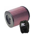 K&N Clamp-On Round Tapered Air Filter RC-5142 + Filter Wrap