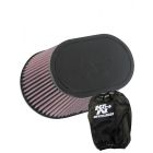 K&N Unique Universal Clamp-On Air Filter Washable RU-1001 + Filter Wrap