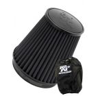 K&N Round Tapered Clamp-On Air Filter RU-3101HBK + Filter Wrap