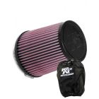 K&N Universal Clamp-On Air Filter RU-4550 + Filter Wrap