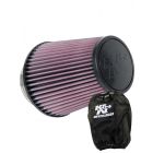 K&N Universal Clamp-On Air Filter RU-1032 + Filter Wrap