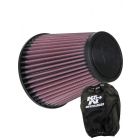 K&N Universal Clamp-On Air Filter RU-1035 + Filter Wrap