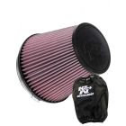 K&N Universal Clamp-On Air Filter RU-1042 + Filter Wrap