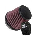K&N Clamp-On Round Tapered Air Filter RU-5147 + Filter Wrap