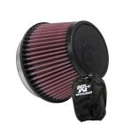 K&N Round Tapered Clamp-On Air Filter RU-5163 + Filter Wrap