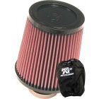 K&N Clamp-On Round Tapered Air Filter RU-4860 + Filter Wrap